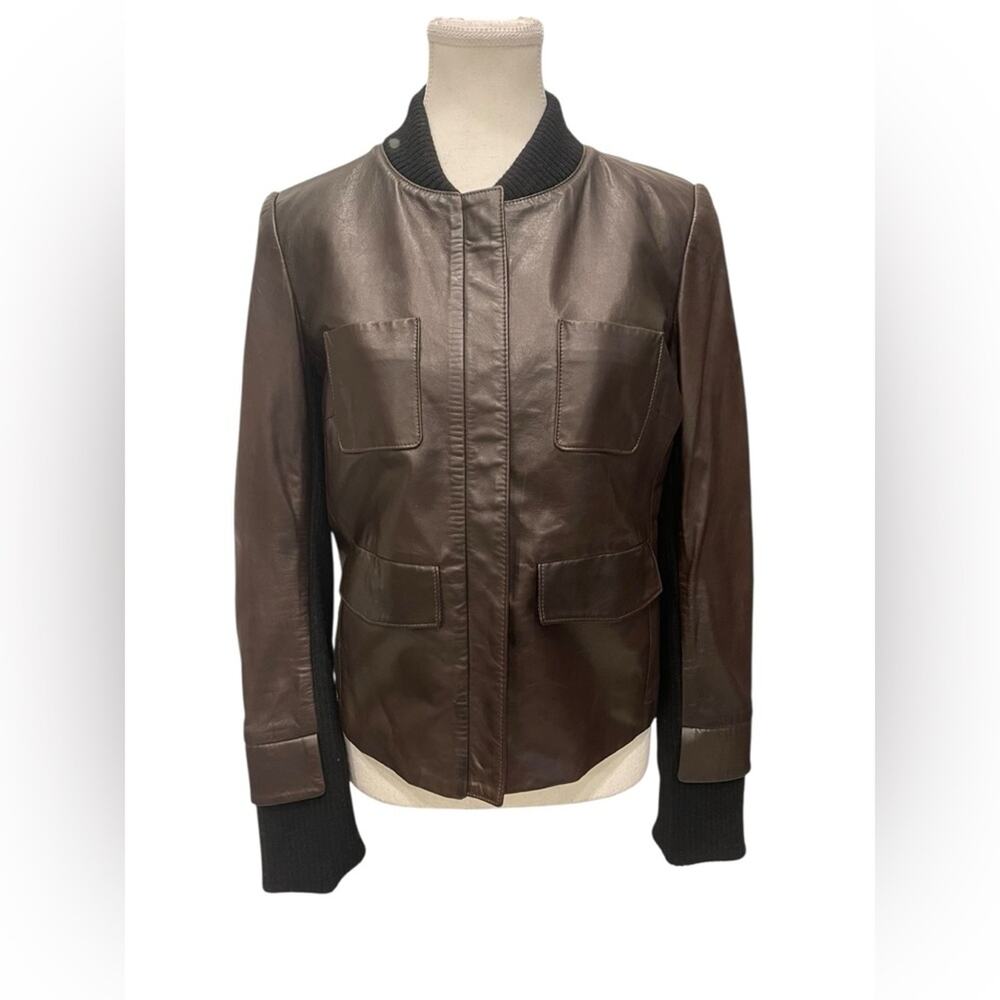 THAKOON Woman’s Brown Leather Jacket Size:6